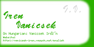 iren vanicsek business card